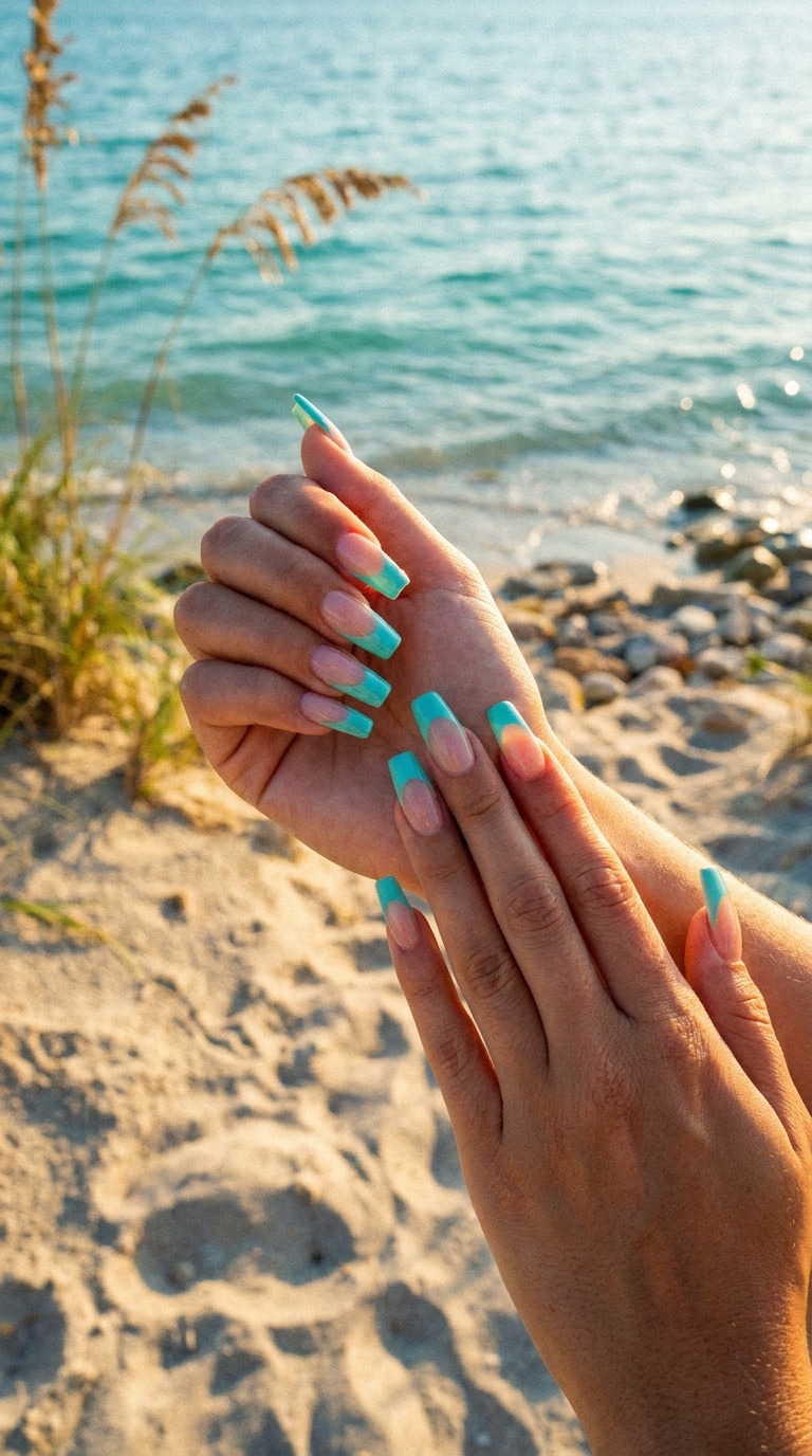 Bright summer nails for 2026 with a glossy colorful finish